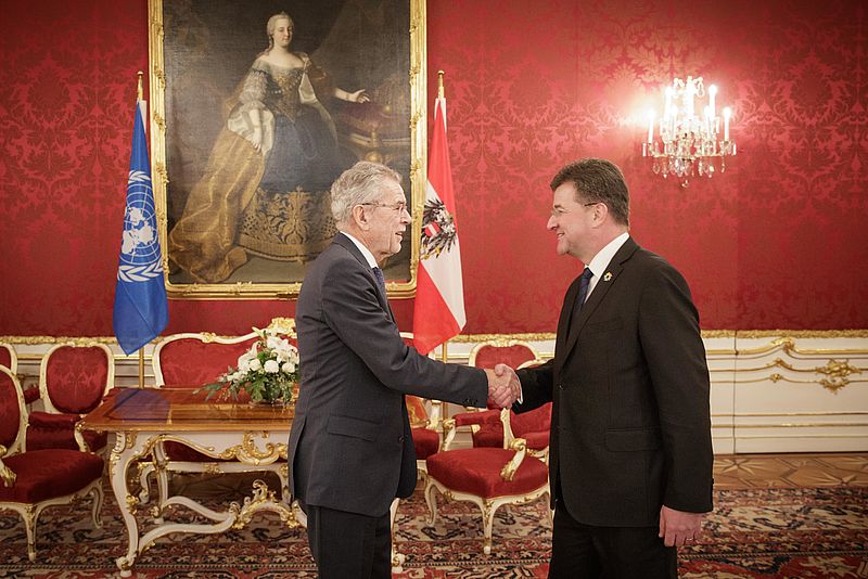 Arbeitsgespräch mit dem Präsidenten der 72. Generalversammlung der Vereinten Nationen Miroslav Lajcák