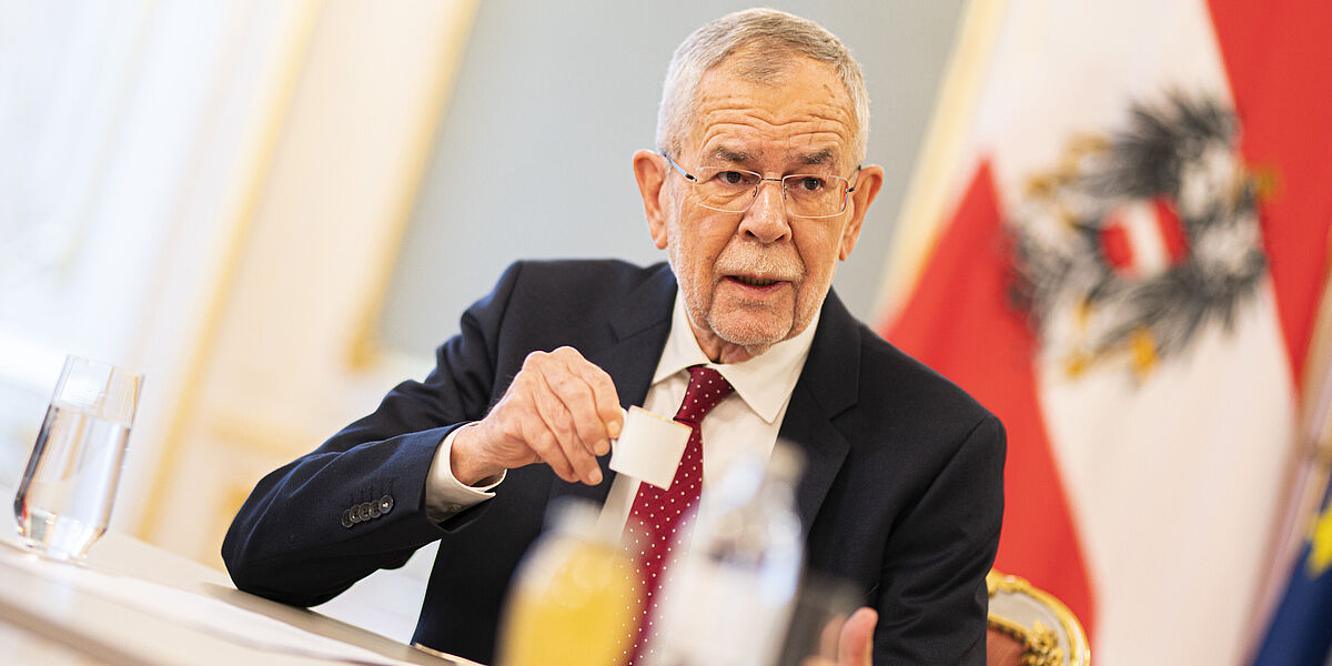Bundespräsident Alexander Van der Bellen spricht mit der Kleinen Zeitung.