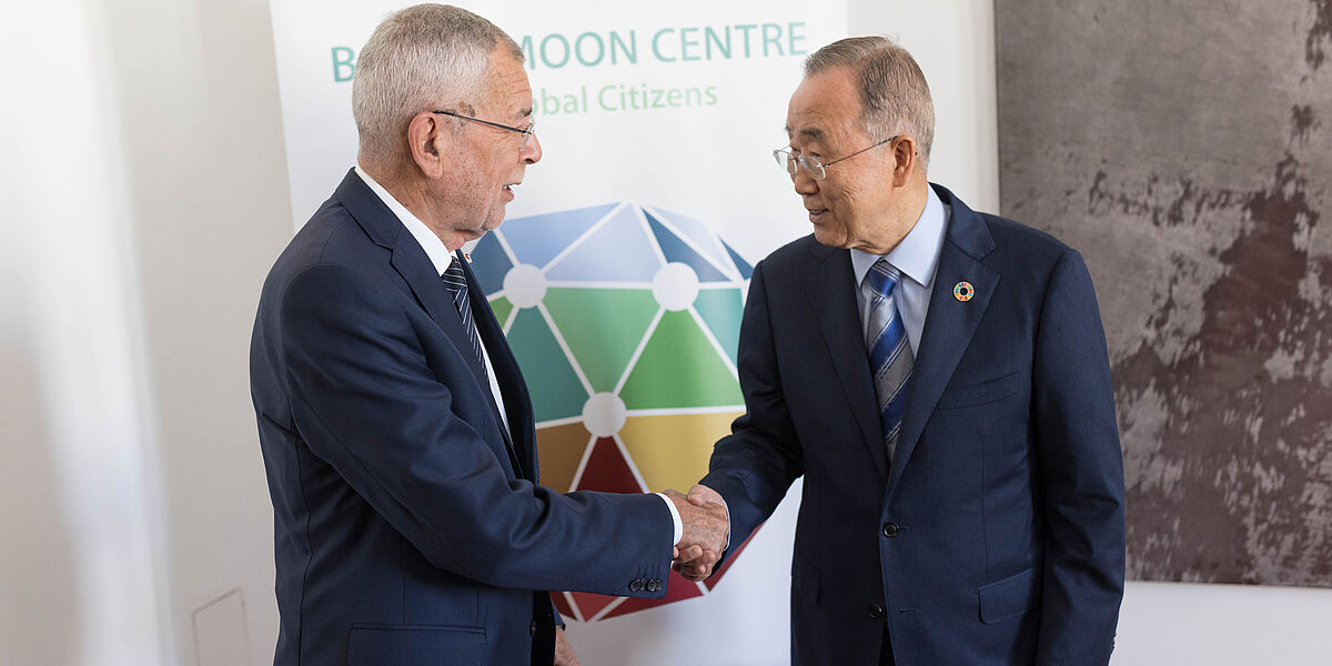 Bundespräsident besucht das Ban Ki-moon Center in Wien