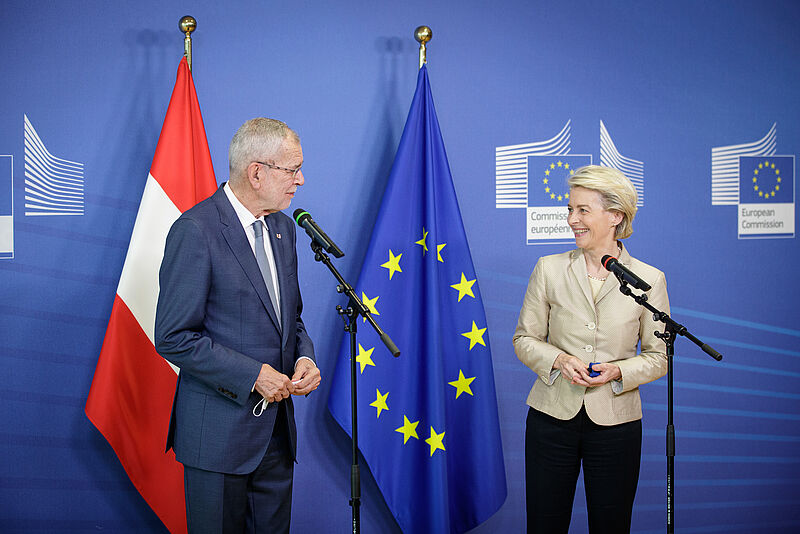 Bundespräsident Alexander Van der Bellen in Brüssel 13. Juli 2021