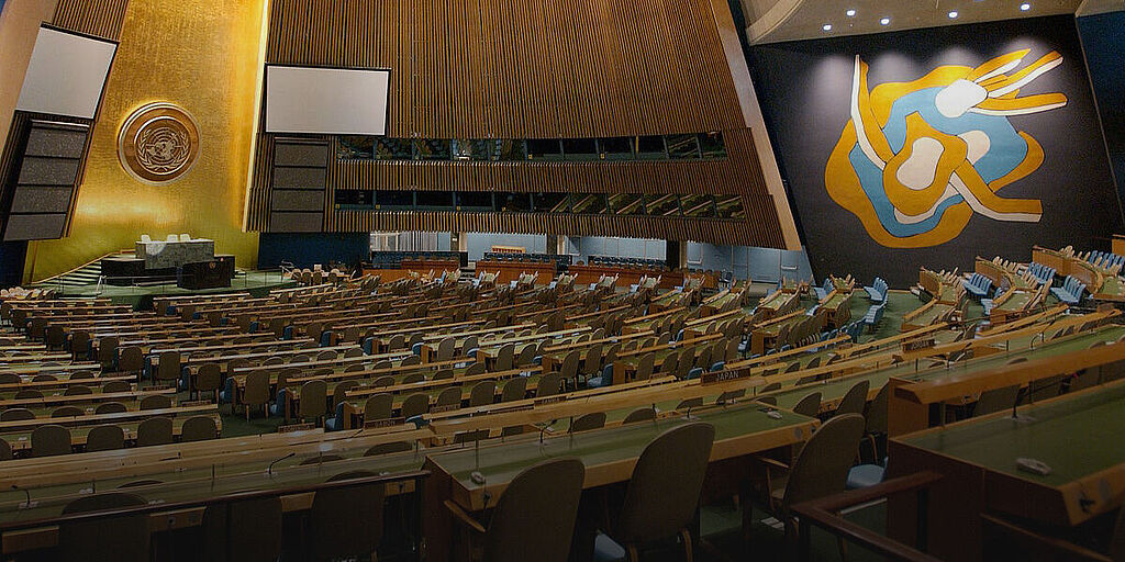 Sitzungssaal der Generalversammlung der Vereinten Nationen