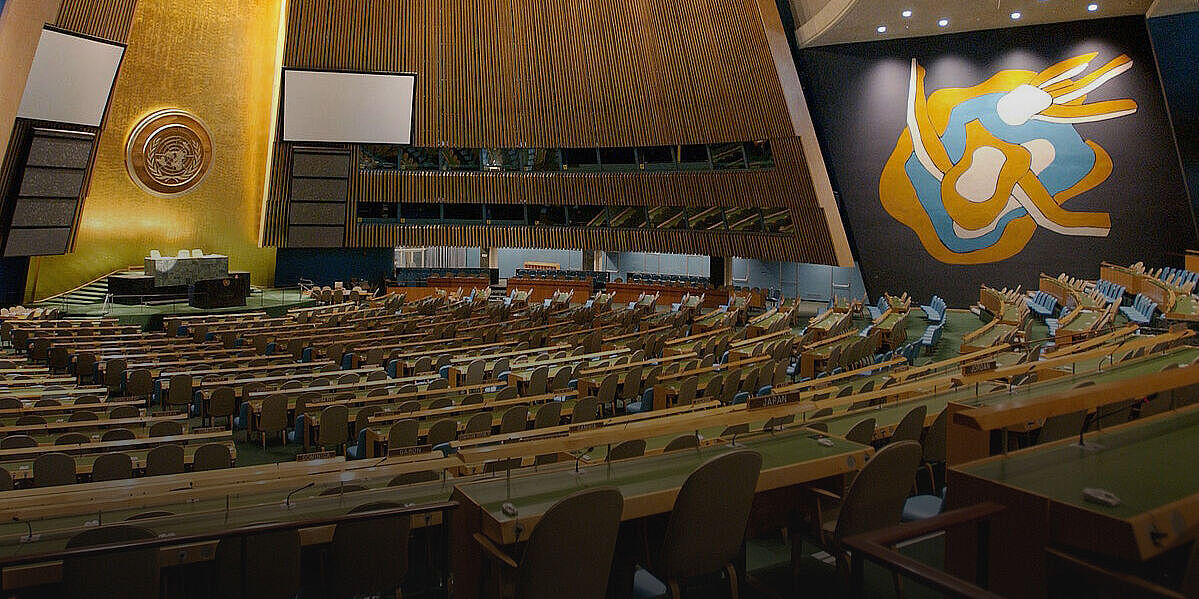 Sitzungssaal der Generalversammlung der Vereinten Nationen