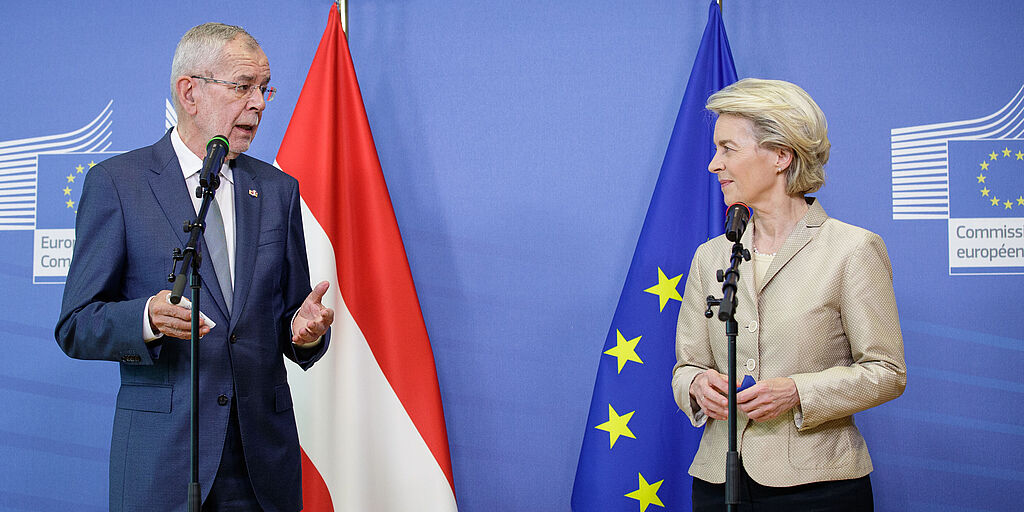 Bundespräsident Alexander Van der Bellen trifft EU-Kommissionspräsidentin Ursula Von der Leyen in Brüssel